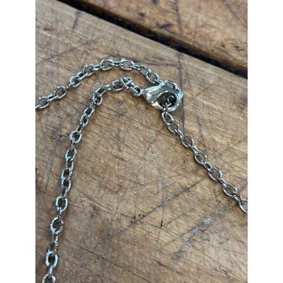 White Teardrop Bead Statement Necklace With Silver Chain - Picture 3 of 8